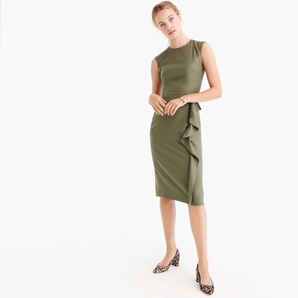 J.Crew Ruffle Sheath Dress in Black